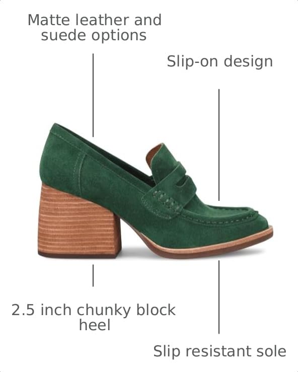 Image of MOOMMO Women Chunky Platform Loafers Pumps Round Closed Toe Slip On Penny Loafers Suede Block High Heels Oxford Shoes Formal Classic Thick Heel Dress Loafer Office Ladies Vintage Comfort 4-11 M US