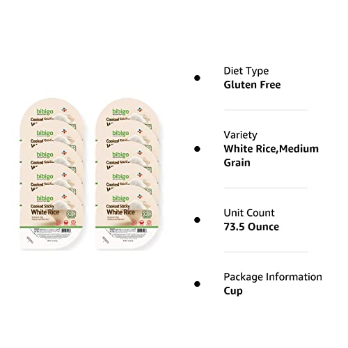 Bibigo Restaurant-Style Cooked Sticky White Rice, 7.4-Ounce Bowls (Pack Of 10) #TOP1