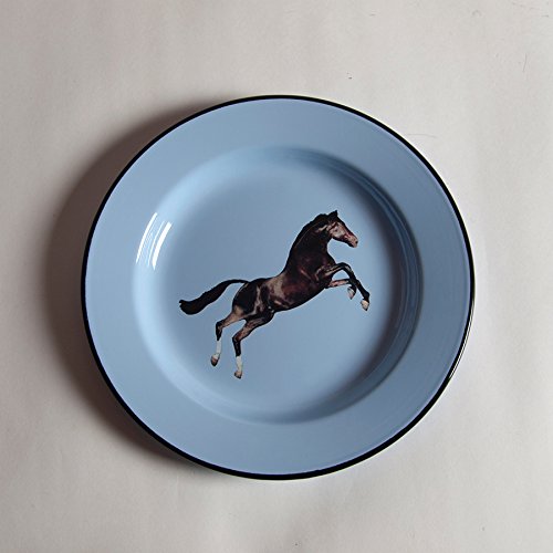 Seletti Teller aus emailliertem Metall „Toiletpaper“ Ø 26 cm - Pferd