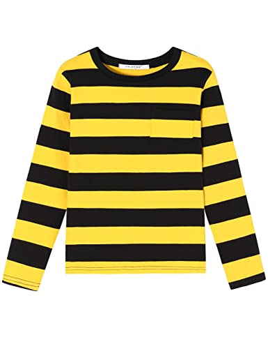 Image of DILBYKE Boys Girl Long Sleeve Striped Crew Neckline T-Shirts Kid Tee