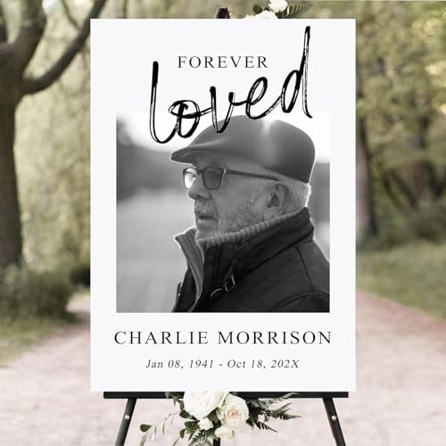 Personalized Funeral Welcome Sign With Photo, In Loving Memory Ce...