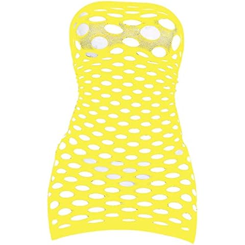 Lemongirl Women's Mesh Lingerie for Women Fishnet BabyDoll Mini Dress Free Size Bodysuit Cover
