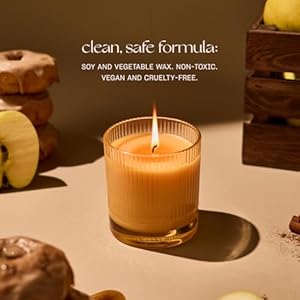 Half baked apple cider smash scented candle by snif festive fall candle 50 hours 100 cotton fiber wicks soy wax blend non toxic vegan 85oz  urban country home decor