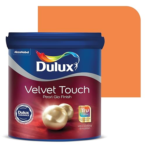 Image of Dulux Velvet Touch Pearl GLO Interior Emulsion Paint (20L, Desert Orange) - Luxurious soft-sheen wall paint, highly durable, washable, rich, intense colors, with 6-year warranty