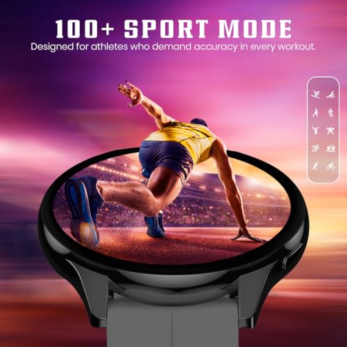 Image of PunnkFunnk Active 5 Smart Watch with 1.3 inch AMOLED HD Display | Bluetooth Calling, AI Voice Assistant, 100+ Sports Modes, Heart Rate & SPO₂ Tracking, IP68 Waterproof for Men & Women- (Dark Grey)