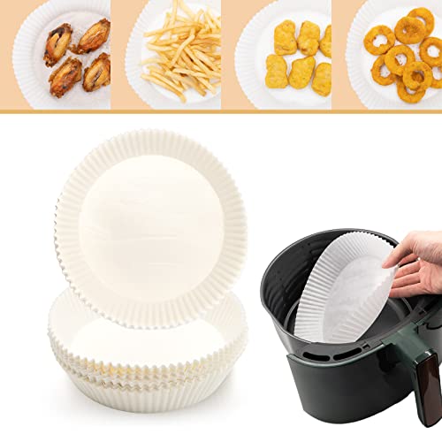 Backpapier Airfryer, 16cm 50 Stück Luftfritteuse Pergamentpapier Antihaft Einweg Luftfritteusen Pergamentpapier, Backen Zubehör Backpapier für HeißLuftfritteuse,Ofen, Mikrowelle,Bratpfanne Cover
