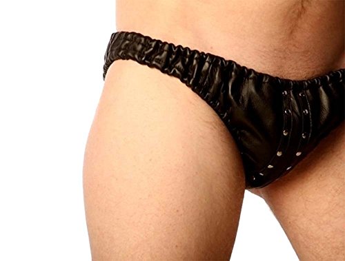 Mens Leather Underwear Brief Erotic Pants Pouch 016STD
