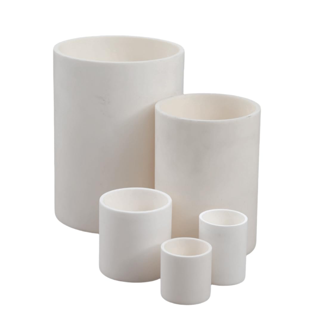 Hochtemperatur-Zylinder-Magnesiatiegel (1 Stück) – MgO-Keramik-Röhren-Porzellan-Schiffchen, max. Temperatur 2200 °C(60 * 72mm (130mL))