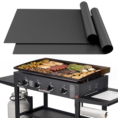 UBeesize 2 Pack Nonstick Grilling Mats for 36 Inch Blackstone Griddle, Resuable Cooking Mat for...