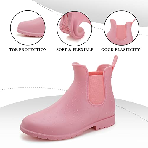 Yorfotmae Ankle Rain Boots For Women, Comfort Waterproof Chelsea Rain Boots, Adjustable Rubber Short Rainboots Shoes, Adult Cute Lightweight Garden Boots For Outdoor #TOP2