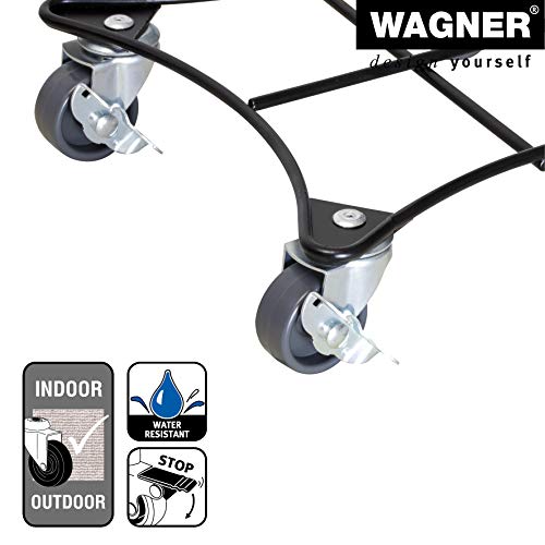 Wagner Pflanzenroller Retro Style 22 x 22 x 5,5 cm I Pflanzenroller für Innenbereich + Außenbereich I Blumenroller und Kübelroller aus Stahl, schwarz beschichtet I Tragkraft 60 kg - 20094001