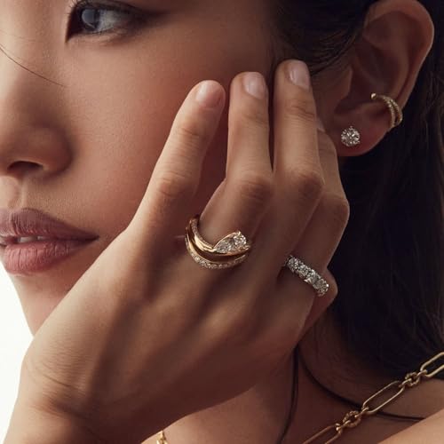 2CT Pear Shaped Engagement Rings for Women AAAAA Cubic Zirconia CZ Wedding Promise Bands Wavy Simulated Diamond Ring Silver/Gold Size 5-102