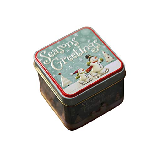 Soimiss Christmas Cookie Tins Christmas Tinplate Boxes Canister Empty Storage Jars Container Decorative Box For Holiday Candy Chocolate Party Favor Treats Biscuit Jewelry #TOP14