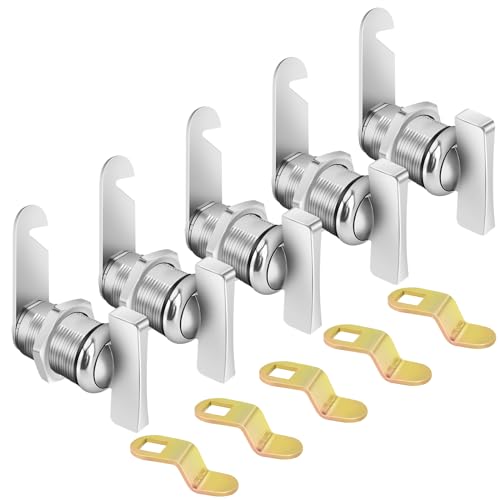 Sartatue Cabinet Cam Locks 1-1/8 Thumb Operated 5PCS RV Locks for Storage Door Compartment Door Keyless Non-Locking Replacements Locks Fits on Camper Vehicles Files Drawers (1-1/8 Inch 5Pcs)