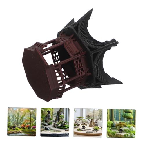 Mini statue de jardin style pagode chinoise avec détails sculptés fins