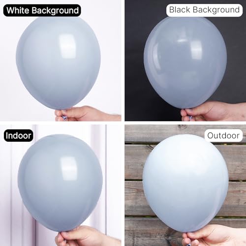 PartyWoo Dusty Blue Balloons 100 pcs Different Sizes of 18 12 10 5 Inch Light Boho Blue Balloon Arch Kit Garland for Graduation Wedding Baby Shower Graduation Birthday Party Decorations Blue-F51 - 6