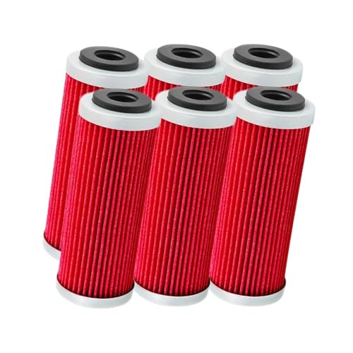 Filtre à huile moto rouge lot de 6 pour entretien moteur SXF EXC XCW 2007-2020