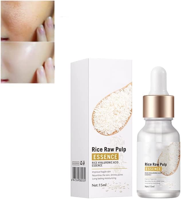 Esencia de pulpa cruda de arroz, crema facial de pulpa cruda de arroz, humectante para reducir los poros, suero facial de arroz blanco antiarrugas