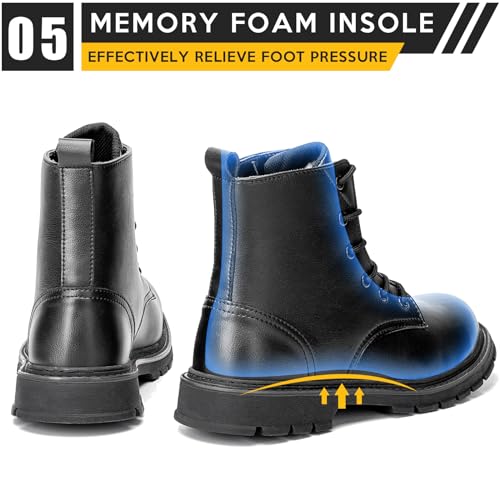 Waterproof Steel Toe Boots for Women Men, 6" Comfortable Composite Toe Work Boots Safety Construction Shoes 6
