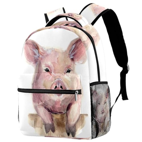 Sac à dos cochon multicolore de 29.4x20x40cm pour ados et garçons