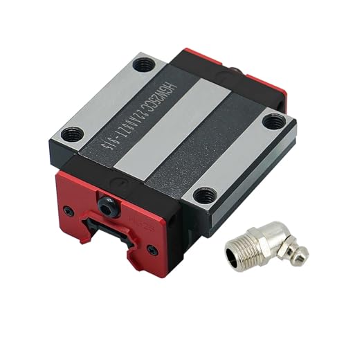 Bloque guía lineal HGW25CC con carros de brida HGR25 y engrasador integrado para riel 1