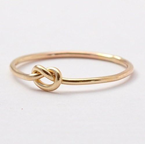 Gold Promise Ring: Solid 14K Yellow Gold Knot Ring