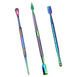 3 Packs Different Style Rainbow Wax Carving Tool Wax Tool Carving Tool Stainless Steel Tool Spoon