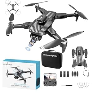 1080P HD FPV Foldable Drones with Brushless Motors, Wi-Fi RC Quadcopters featuring Height Adjustment, Six-axis Gyroscope, Gesture-controlled Photography, Video Recording, Headless Mode, Emergency Stop, Trajectory Flight, Gravity Sensing, and Automatic Photography, designed for Beginners and Kids (60 minutes flight time)
