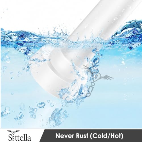 Image of SITTELLA (85Cm To 140Cm) Extendable Shower Curtain Tension Rod Non-Drilling Anti-Skid Spring Pull Rod - Stainless Steel, White