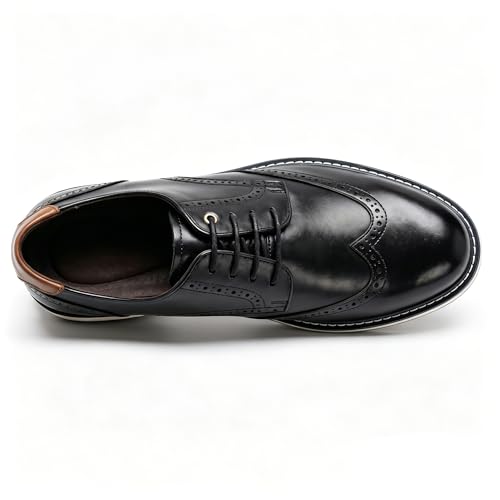 Image of Coramtty Men Casual Wingtip Arch Support Oxford Shoes Formal Sneakers | Timeless brogue silhouette, stable cushion layer, versatile matching style, suitable for ceremonies and daily outings