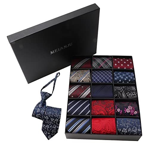 Image of Mens Ties, Mens Zipper Ties Neckties for Men, Silky Zip Up Ties, Men's Pretied Ties Set