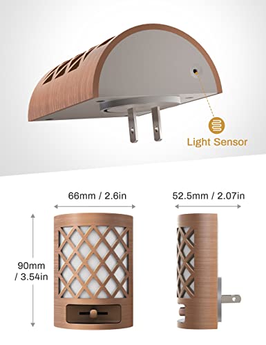 Doresshop Night Light, Night Lights Plug Into Wall [2 Pack], Plug In Night Light, Nightlight, Dusk To Dawn Sensor, Adjustable Brightness Night Lights For Bathroom, Hallway, Stairway, Soft White 3000K #TOP5