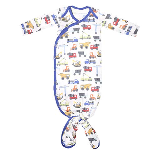 Image of Copper Pearl Baby Gown - Knotted Newborn Sleepers for Baby Boy and Girl, Soft Stretchy Long Sleeve Infant Gowns with Bottom Tie and Hand Mittens, Perfect Hospital Coming Home Outfit (Diesel)