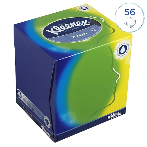 Kleenex Kosmetiktücher in Taschentücher Box 8825, 3-lagige weiße Kosmetiktücher, mit FSC- und EU Ecolabel-zertifiziertem Papier, robuste und saugfähige Papiertaschentücher, 12 x 56 (insg. 672 Tücher)