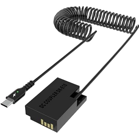 F1TP USB-C PD Power Cord to ACK E18 Dummy Battery DR-E18 DC Coupler LP-E17 Dummy Battery for Canon EOS Rebel T6i T6s T7i T8i SL2 SL3 RP R8 77D 200D 250D 750D 760D 800D 850D Cameras Cover