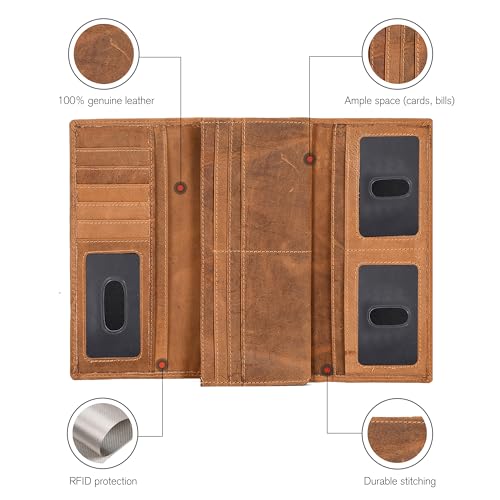 Oak Leathers CFH12 Leather Wallets | Tan thumb #2
