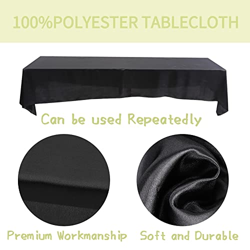 Nappe banquet noire polyester 145x320 cm lavable pour table de réception et fêtes - 5