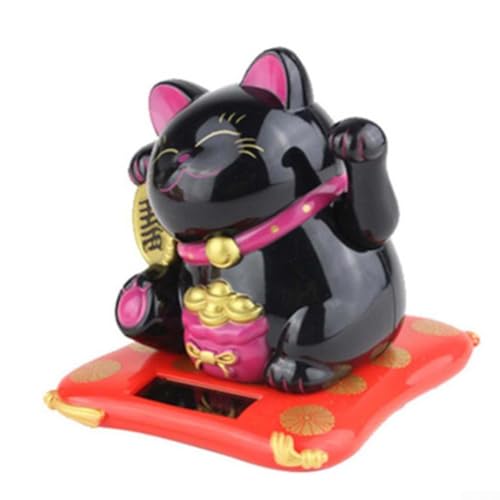 HavenDomicile Ching - Figura ecológica de gato oscilante, perfecta como un artículo decorativo único en casa (bolsa de la suerte negra)