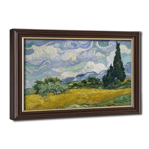 Toile Van Gogh Champ de blé avec cadre suspendu de haute qualité