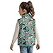 Frymappies Horse Floral Sleeveless Fleece Jacket for Girls' Zip up Outerwear Vests 5T 6T Kids Fashion Stand-up Collar Vest with Pockets Little Girls Warm Winter Clothes for School Athletic