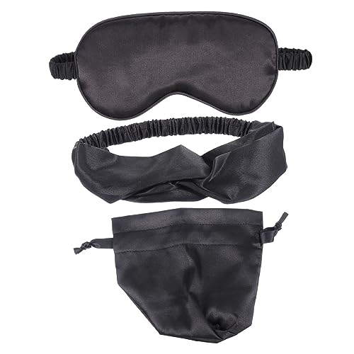 FOYTOKI 1 アイ ヘッドバンドバッグセット ピンク 旅行 黒 材料 キット 青 睡眠用 柔らかい目隠しの眼のカバー 眠っているアイ シルク 紫の,Purple