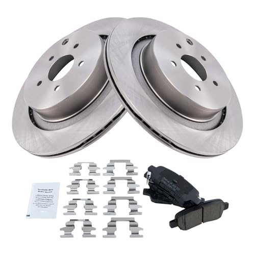 Image of TRQ Rear Brake Pad and Rotor Set Ceramic Compatible with 2012 Infiniti M56 2018 Q70
