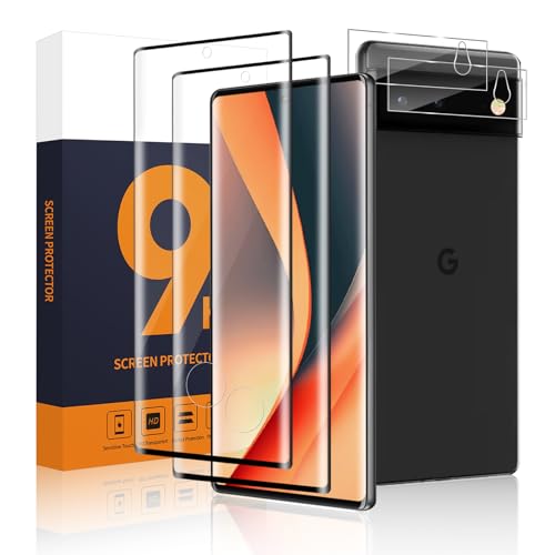 Carantee 2+2 Stück Schutzfolie für Panzerglas für Google Pixel 6 Pro 5G 3D-Volle Bedeckung 9H Härte Stoßfänger Hohe Klarheit Hohe Auflösung Fingerabdruck-ID Pixel 6 Pro 5G Displayschutzfolie