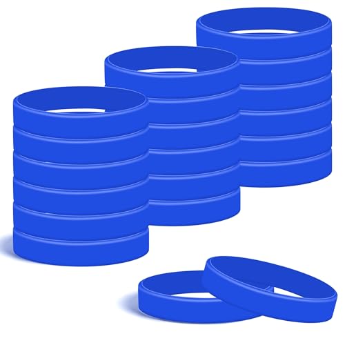 Lesnala 24Pcs Royal blue color blank silicone bracelet...