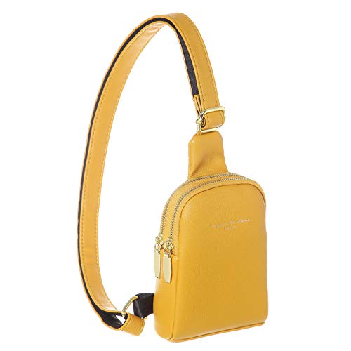 INICAT Small Crossbody Sling Bags Faux Leather Cell Phone Purse for Women Teen Girls(No Touchscreen-yellow)