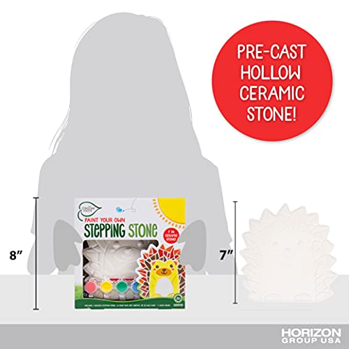 Image of Creative Roots Mosaic Hedgehog Stepping Stone, Includes 7-Inch Ceramic Stone & 6 Vibrant Paints, DIY Garden Stepping Stone Kit for Kids Ages 6+
