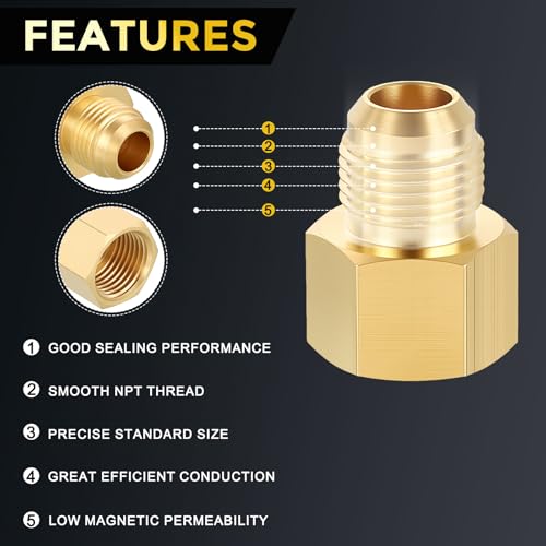 Adaptador de extensión hexagonal 1/2 NPT hembra a macho flare para grifo 5