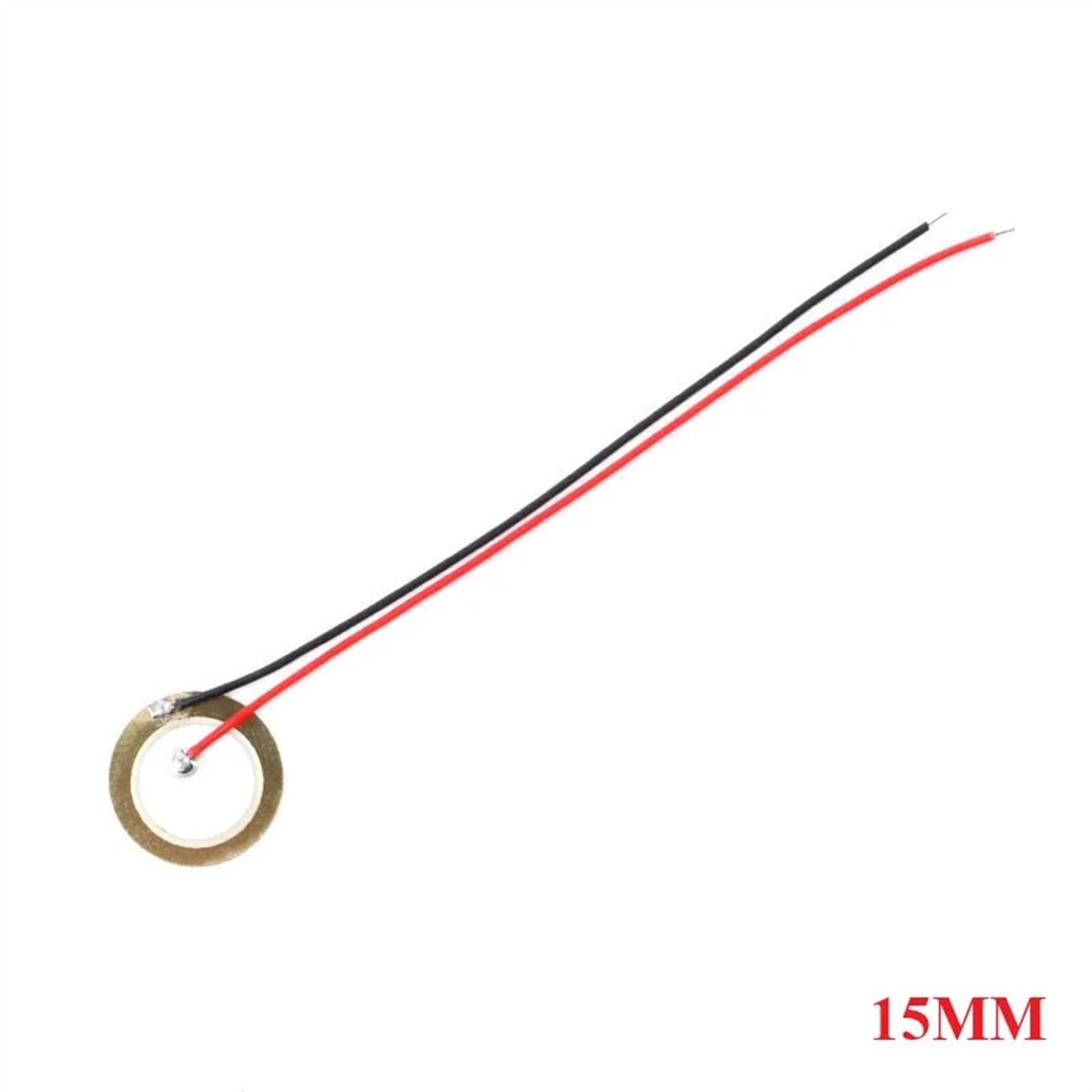 WUZDPRCJ 10Pcs Piezoelectric Piezo Ceramic Wafer Plate Dia 15mm for Buzzer Loudspeaker Sensor with Wire