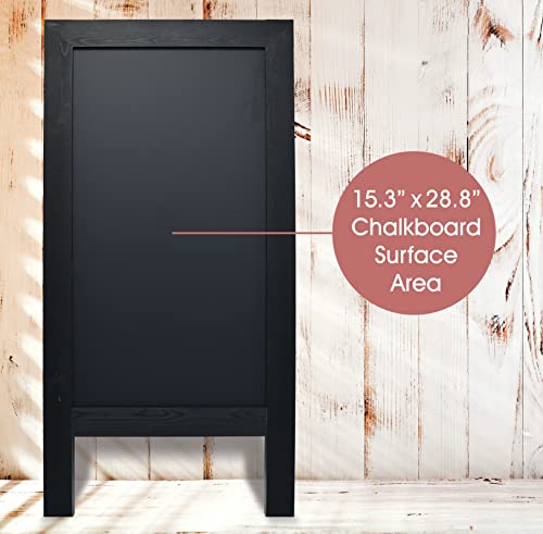 Better Office Products Magnetic A-Frame Chalkboard Sign, Extra Large 20\" x 40\", Standing Chalkboard Easel, Deluxe Set with Multiple Accessories, Outdoor Sidewalk Sandwich Board Sign,(Black)