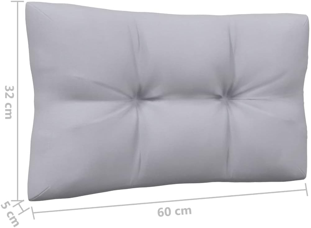 vidaXL Solid Pinewood Patio Middle Sofa with Gray Cushions – Durable Outdoor Furniture with Modular Design for Personalized Configuration